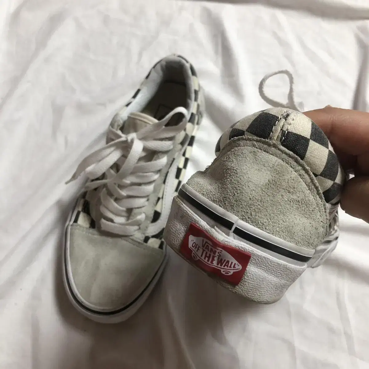 Vintage vans light gray check old scho