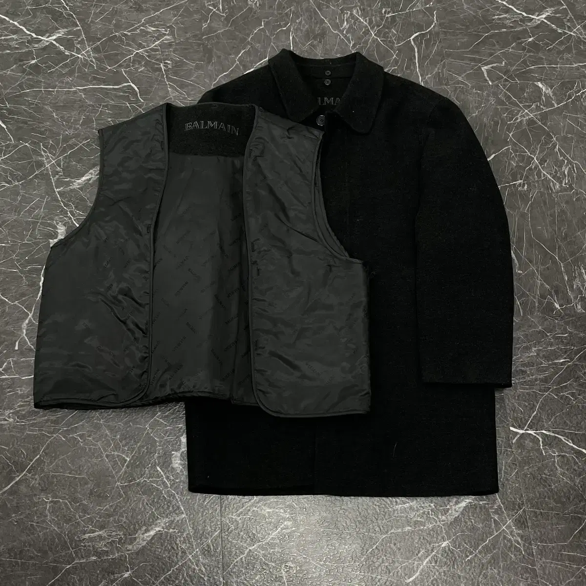 M(L) Balmain Woolen Nylon Coat