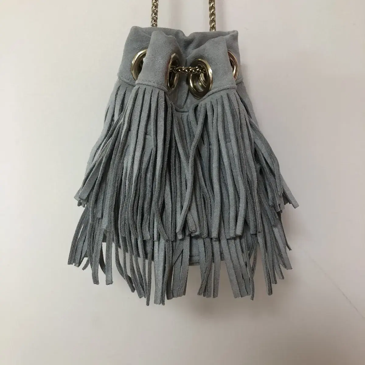 Vintage Light gray suade bag