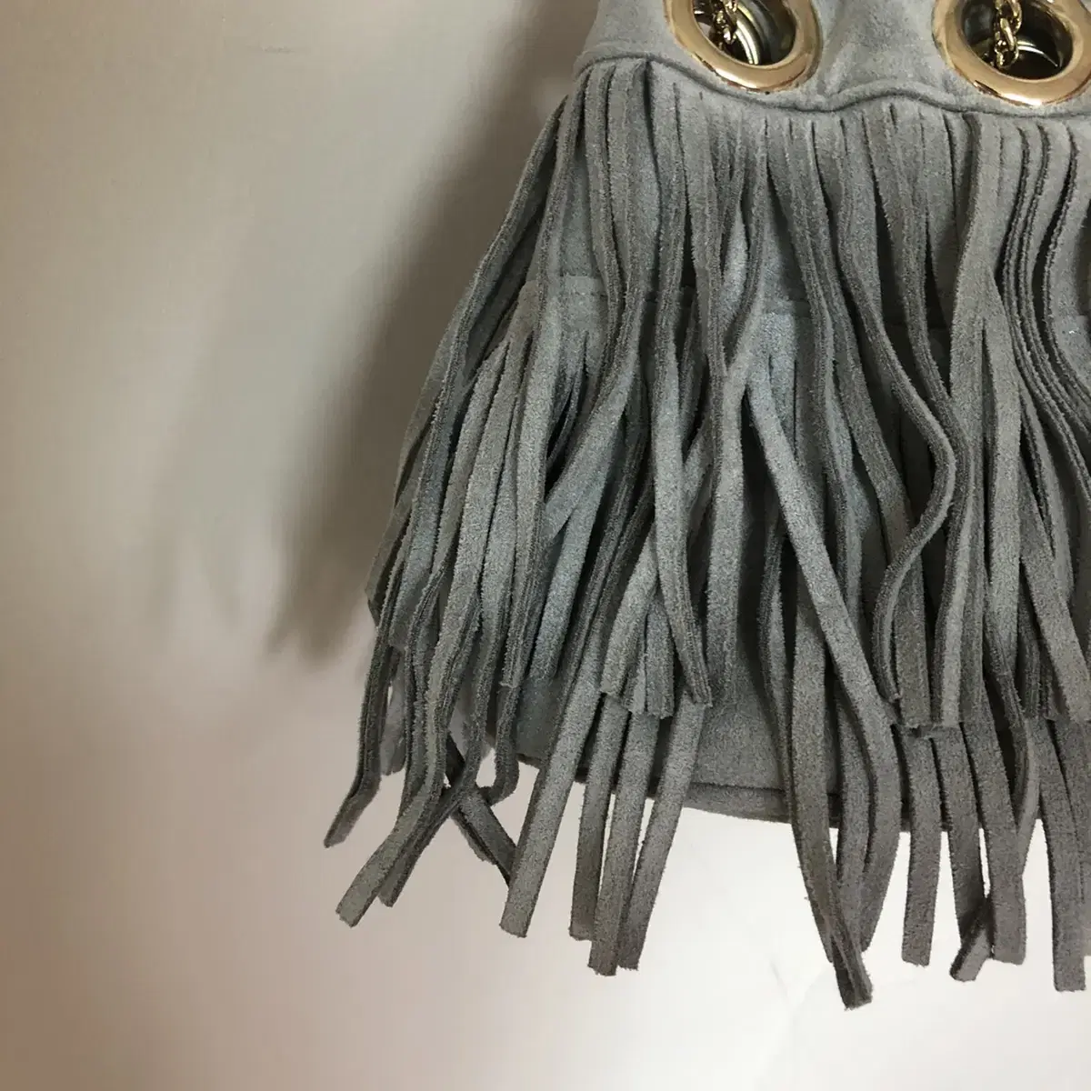 Vintage Light gray suade bag