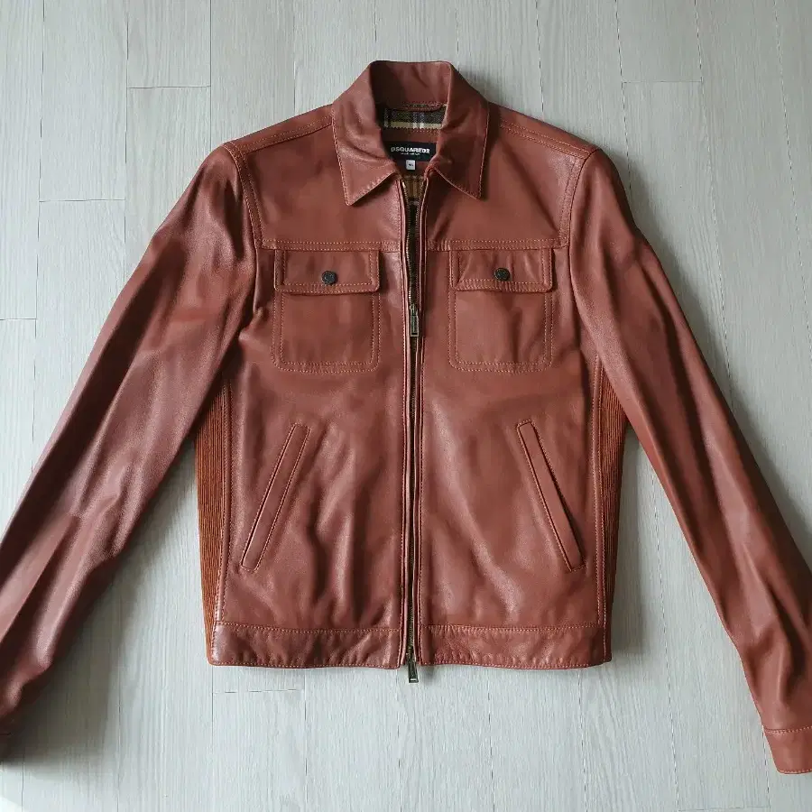 디스퀘어드2 정품 Brown Leather Jacket-eu48