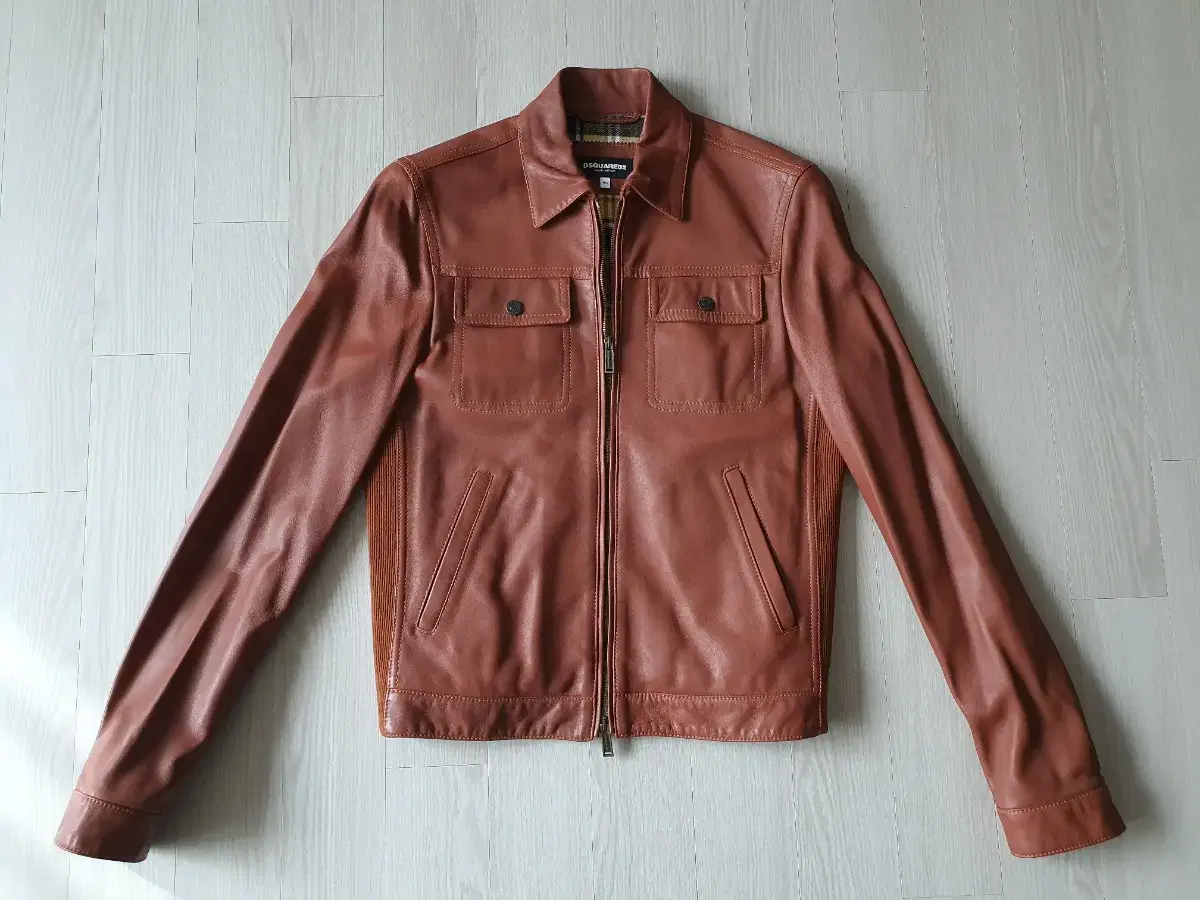 디스퀘어드2 정품 Brown Leather Jacket-eu48