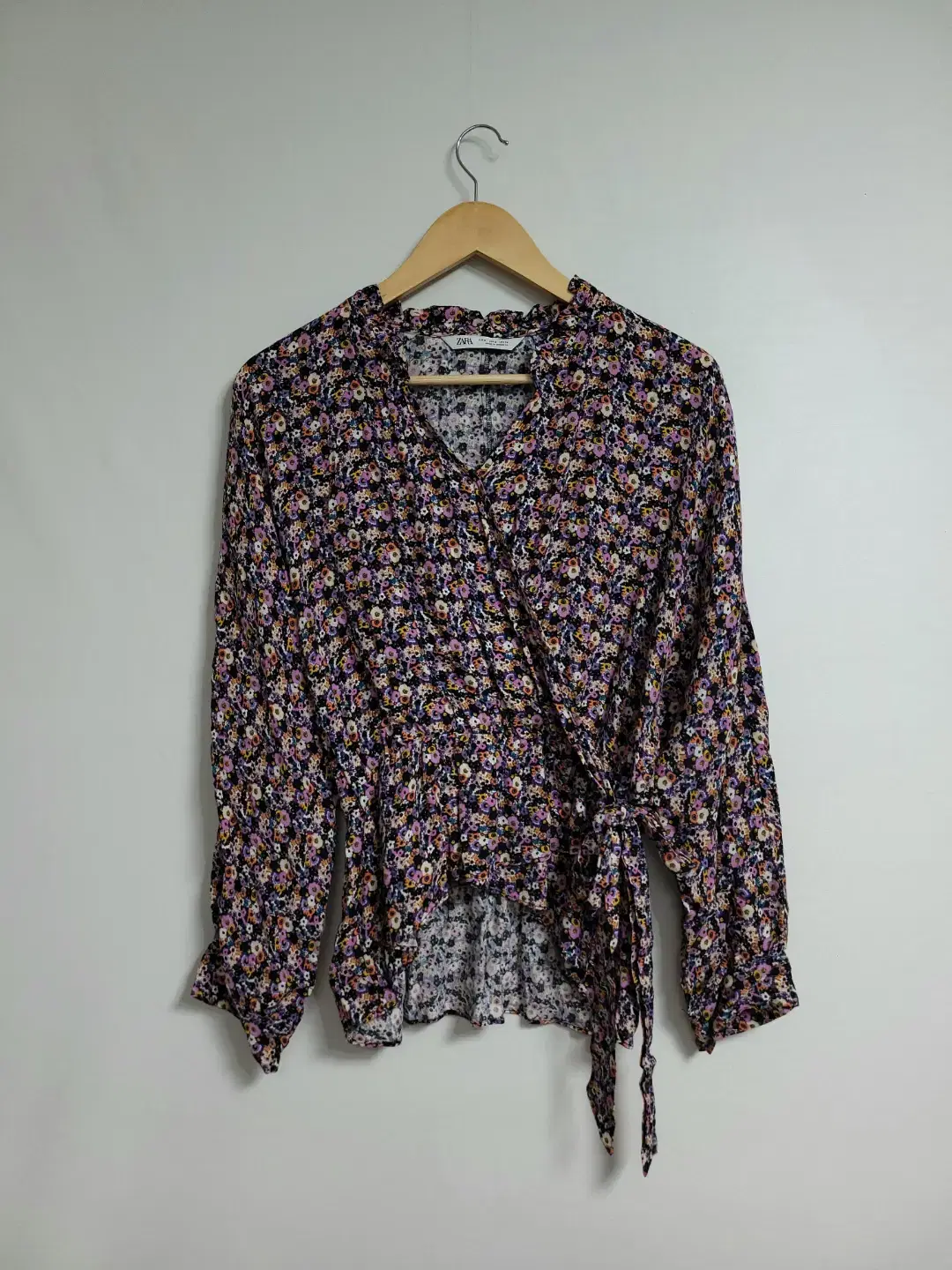 Zara Flower Pattern Wrap Blouse/S_22B11