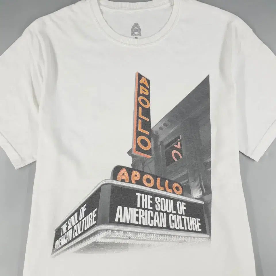 APOLLOTHEATER 화이트 아폴로 극장 프린팅 코튼 반팔 티셔츠