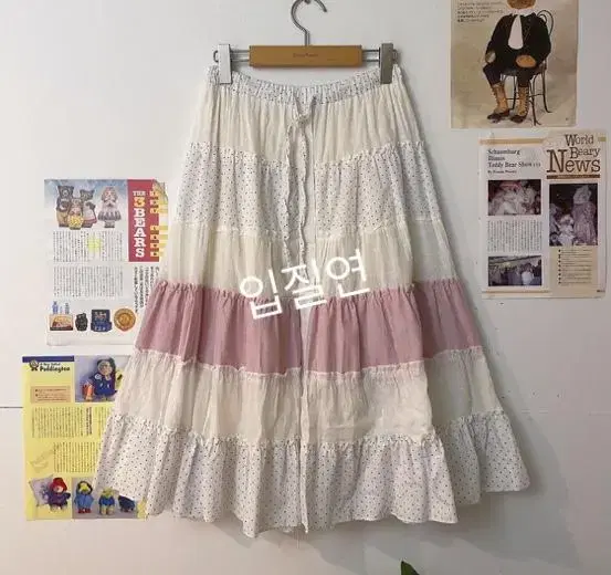 (Ukkimyeon) Yuko Vintage Patch Skirt