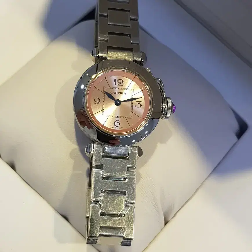 급매 Cartier 27mm 까르띠에 미스파샤 핑크판 스틸 상태굿