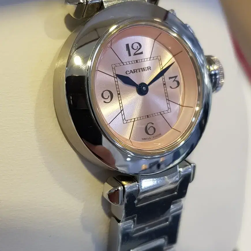 급매 Cartier 27mm 까르띠에 미스파샤 핑크판 스틸 상태굿