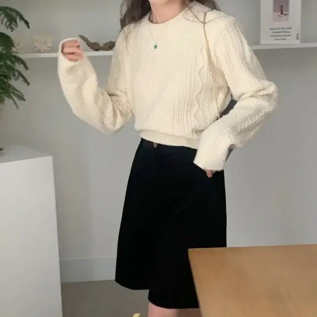 니어웨어 pomme knit 진베이지(그레이)