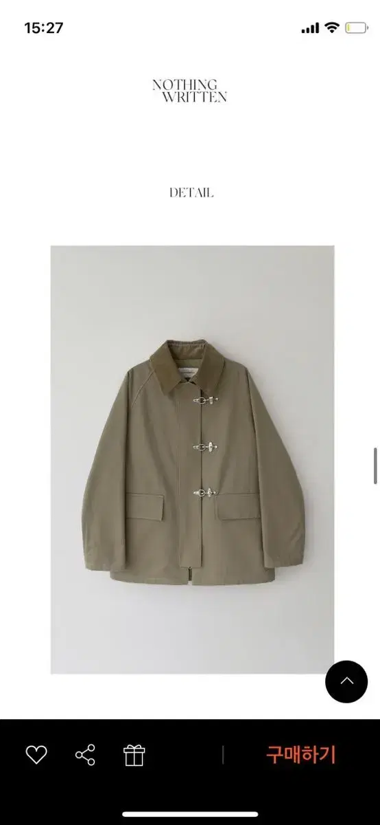 낫띵리튼 Todd fireman work jacket