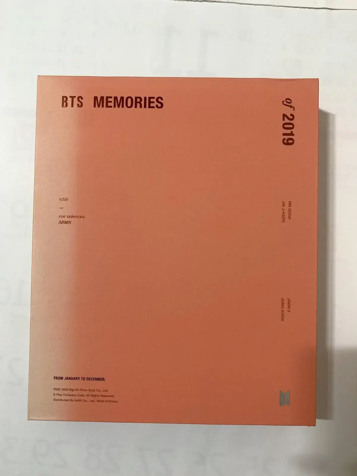 BTS (방탄소년단) MEMORIES OF 2019 DVD