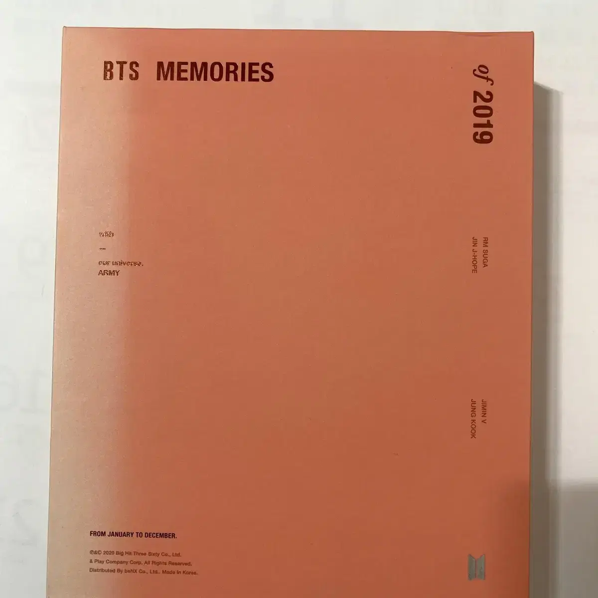 BTS(방탄소년단) MEMORIES OF 2019 DVD