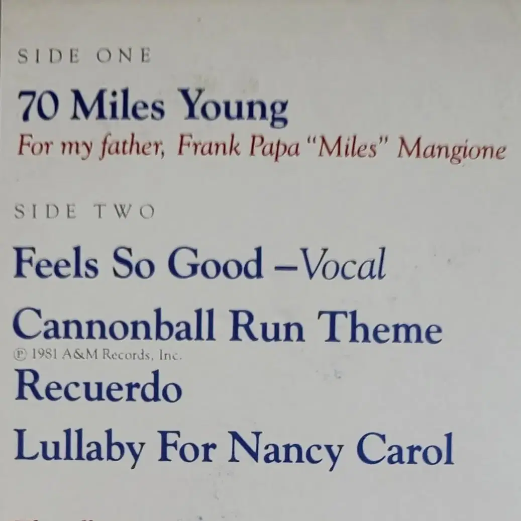 CHUCK MANGIONE-70 Miles Young