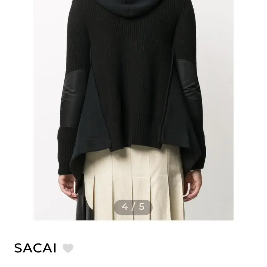 [새상품] sacai 사카이 니트후드집업 화이트