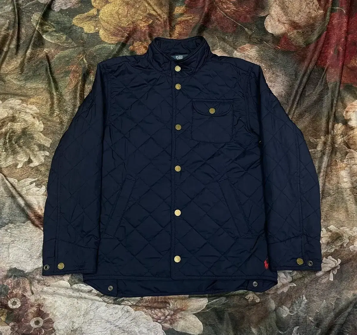 Polo Ralph Lauren Vintage Small Pony Logo Navy Quilted Jacket M Quilted Jacket Barbour Jacket