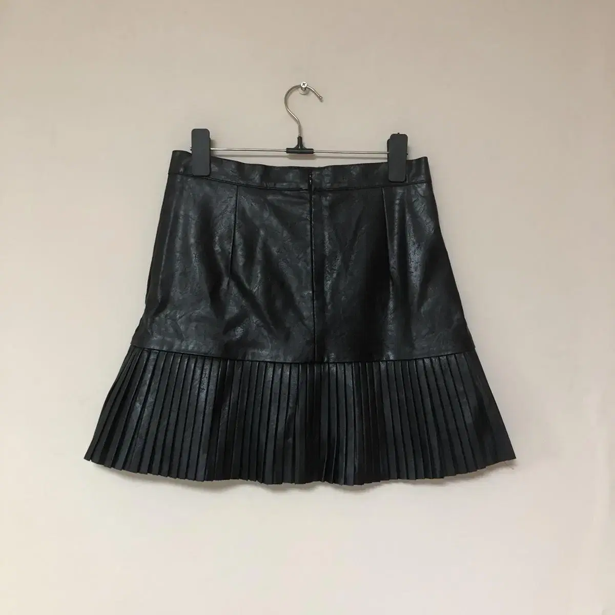 Vintage Leather pleats mini sk