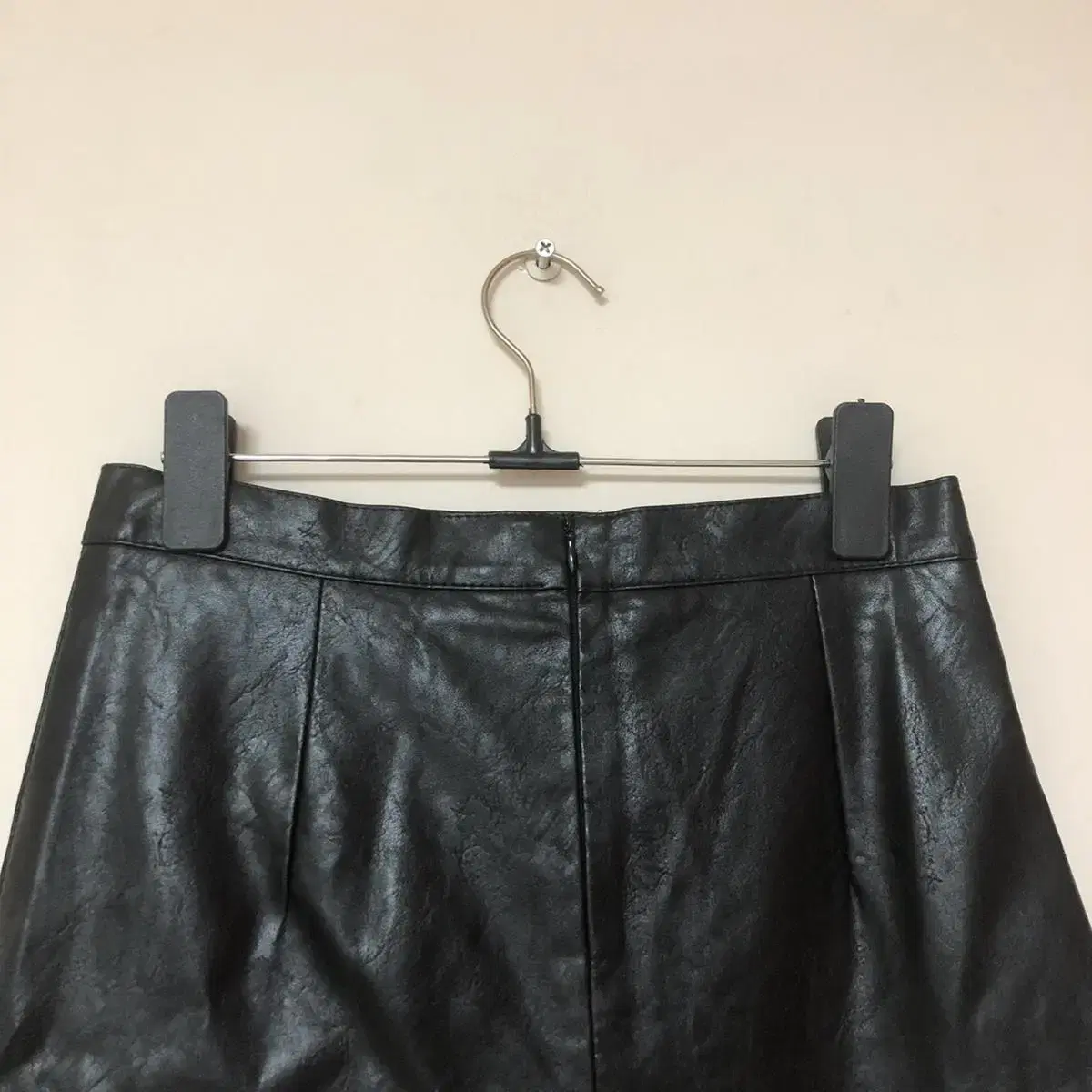 Vintage Leather pleats mini sk