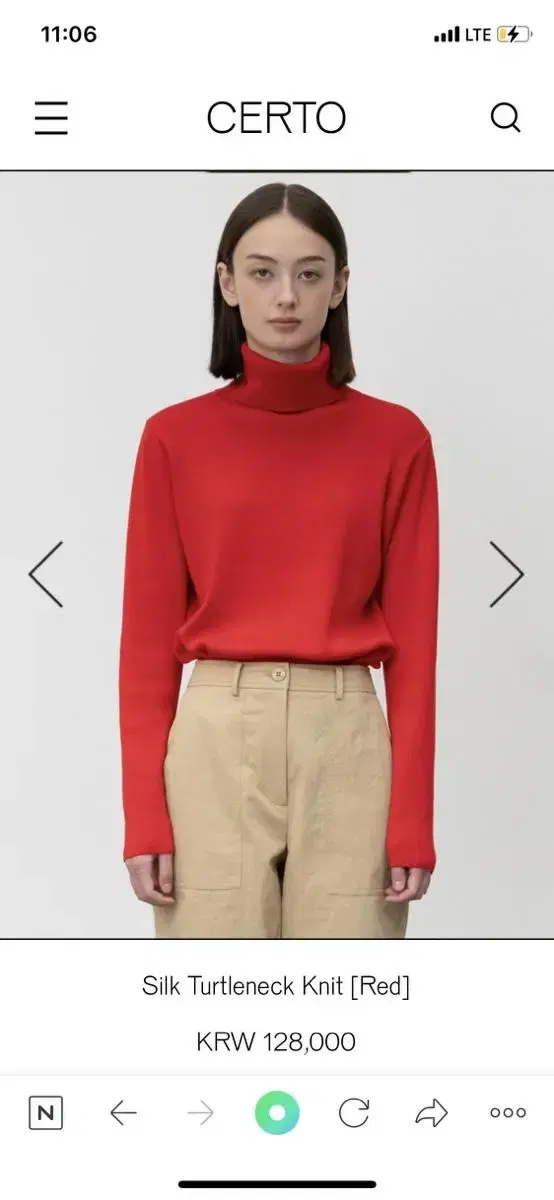 certo Silk Turtleneck Knit [Red]