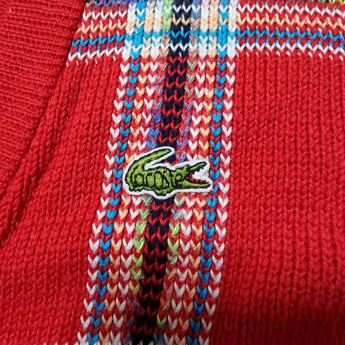 90s 라코스테체크가디건 라코스테니트 라코스테가디건 lacoste