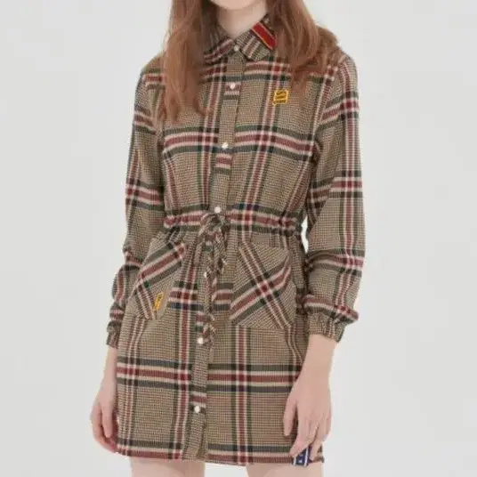 로맨틱크라운 OLD CHECK SHIRT DRESS_BEIGE 원피스