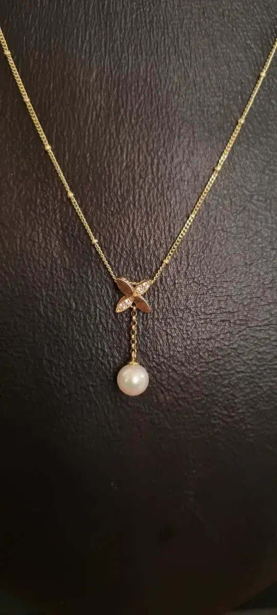 14k yellow gold pearl necklace