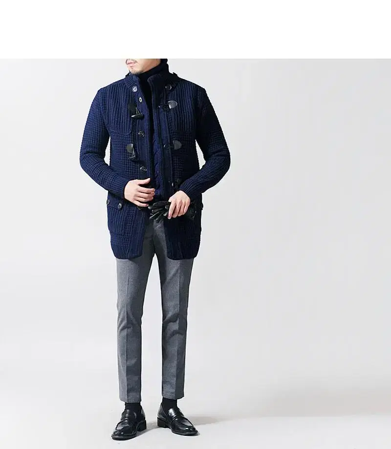 Bark ST Navy Heavy Knit Coat