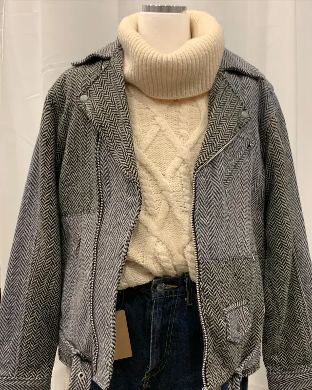 harris tweed 해리스트위드 리메이크 라이더 자켓