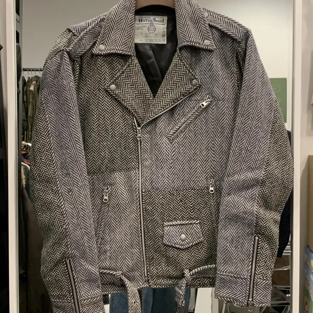 harris tweed 해리스트위드 리메이크 라이더 자켓