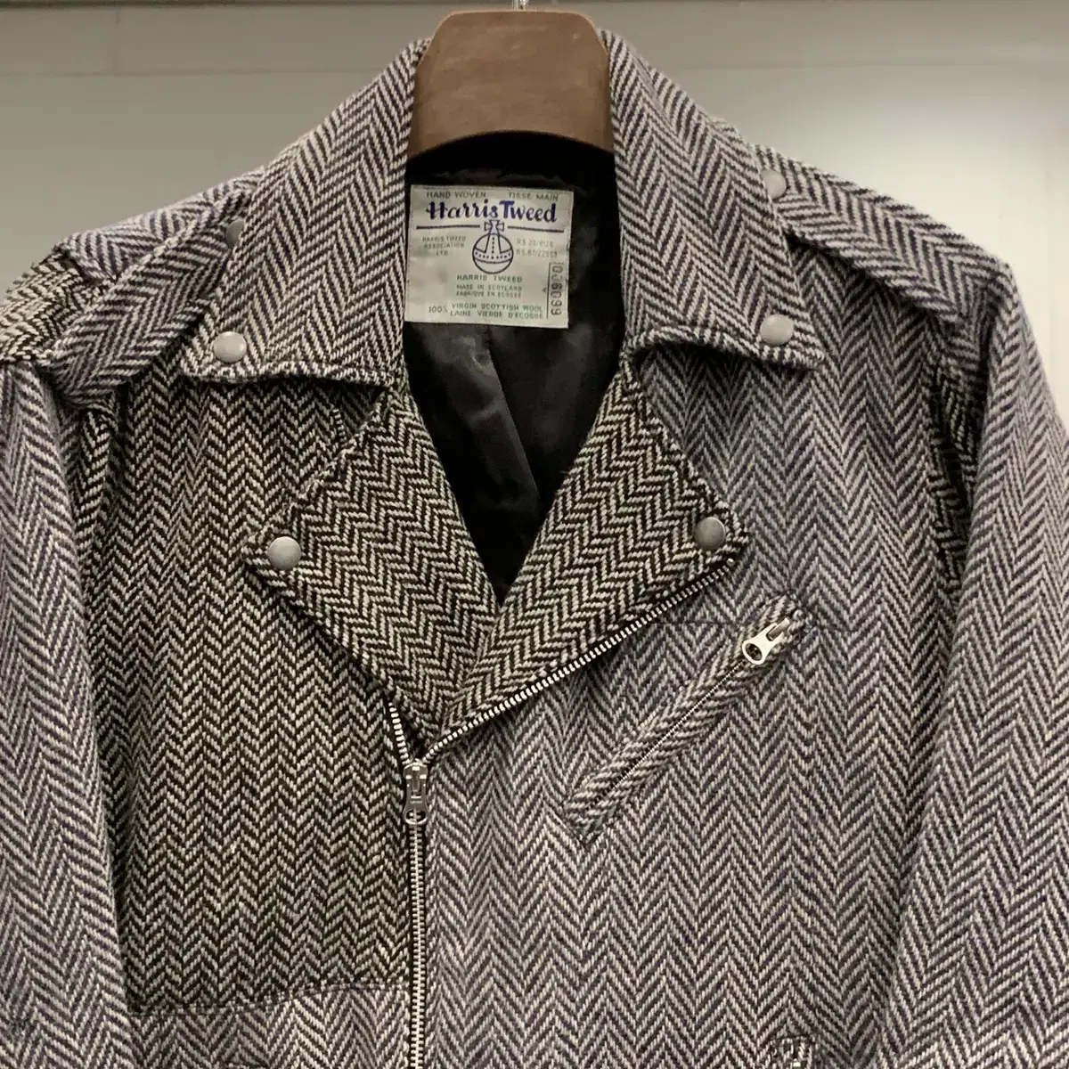 harris tweed 해리스트위드 리메이크 라이더 자켓