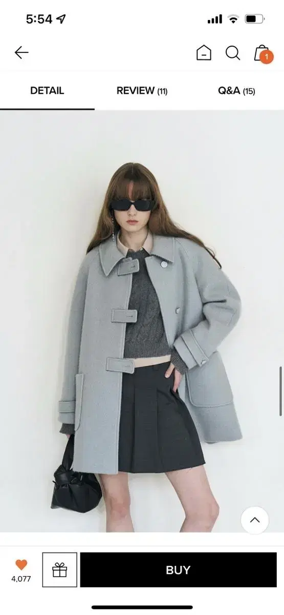 마론에디션 코트 Blue Boucle Half coat