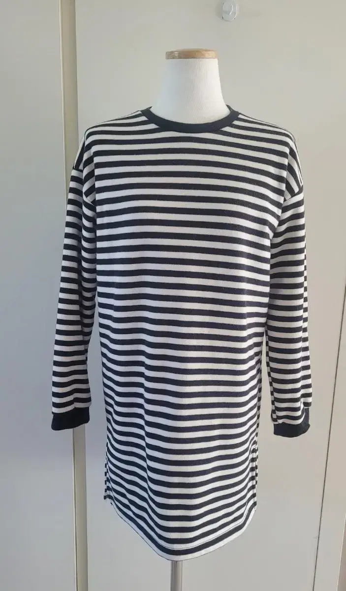 Striped-patterned, brushed-cotton T-shirt