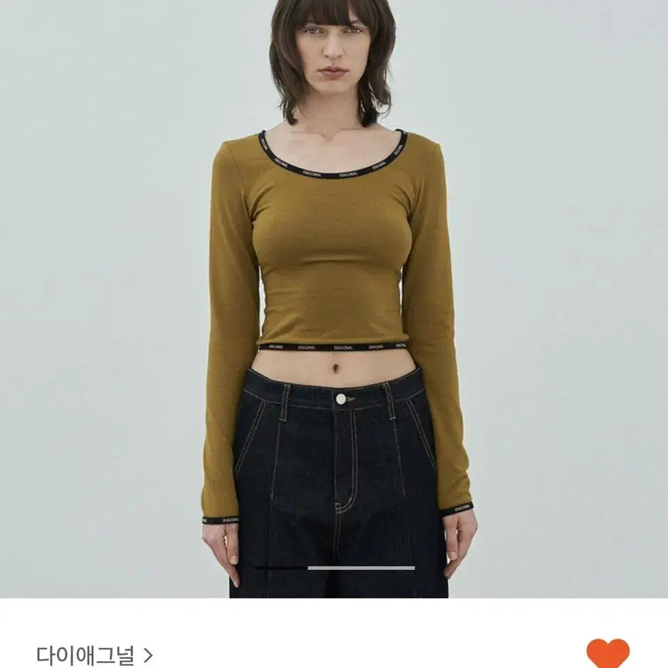 다이애그널 로고슬림티 올리브 logo slim tee olive