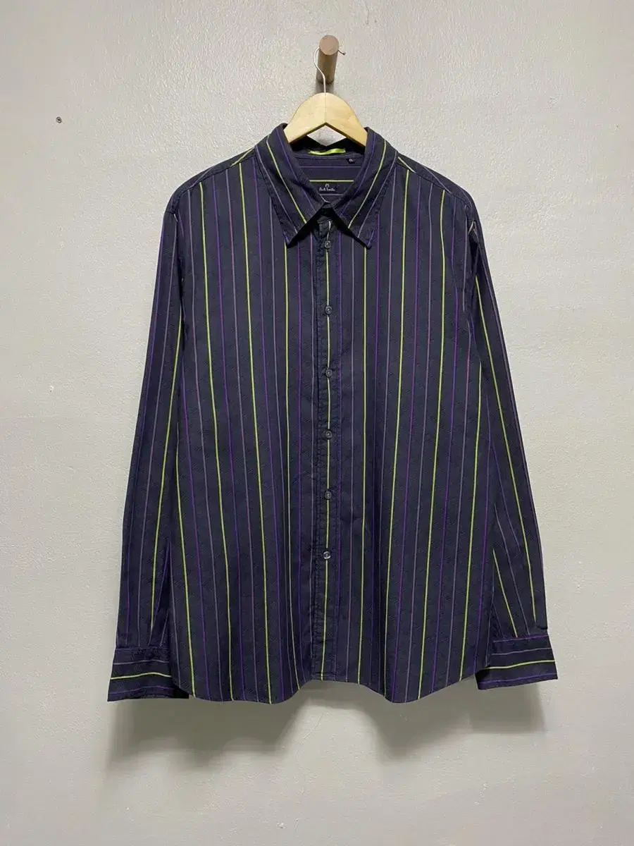 Striped shirt in polsmith pleated fabric