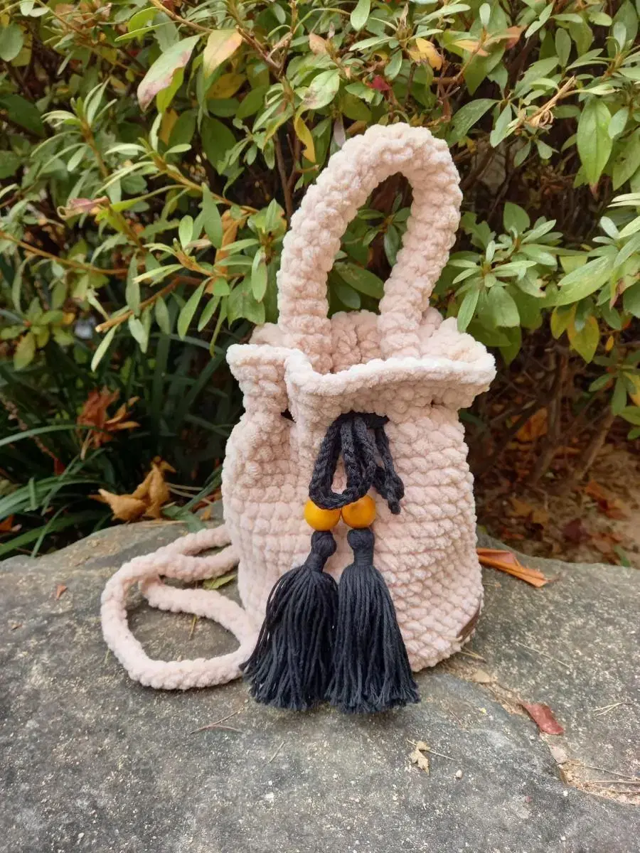 hand-knitted bag