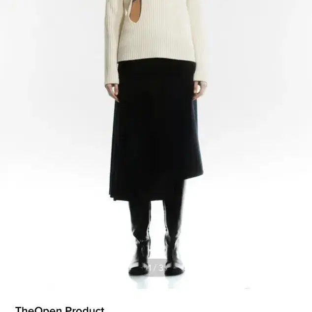 더오픈프로덕트 스커트 ASYMMETRIC HEM PLEATS SKIRT