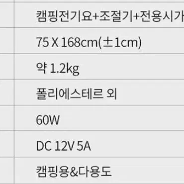 [새상품+무배] 첫사랑전기장판 캠핑 전기매트 차박 텐트 전기절약