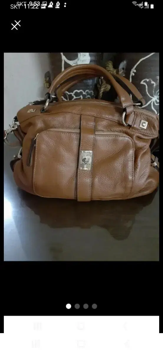 Natural brown handbag (new, leather)