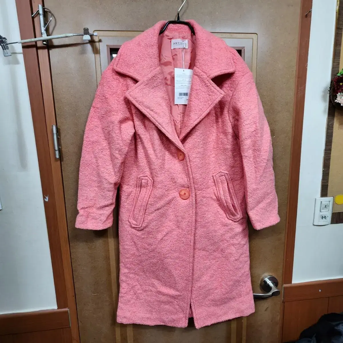 Pink Buckle Wool Coat Fricka112