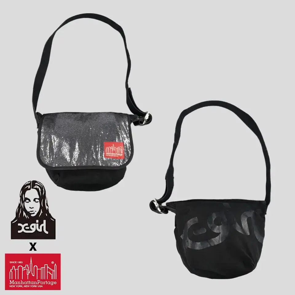 Manhattan Portage X X-GIRL X-Girl Black Glitter Patchwork Y2K Cordura