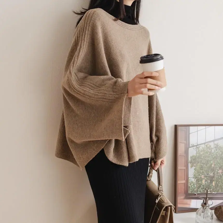 Woolcash Natural Poncho Cape