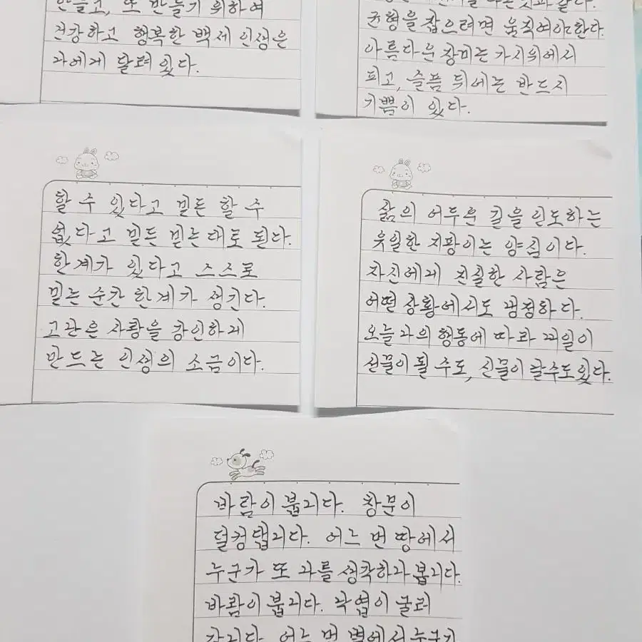 손글씨, 손편지, 과제 필기 대필  해드립니다.