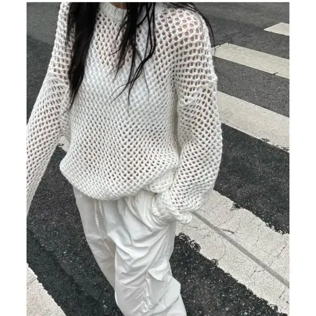 릿킴 OPENWORK CROCHET KNIT 오도어 블랙업