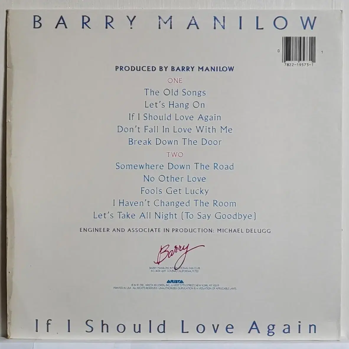 (수입LP) BARRY MANILOW