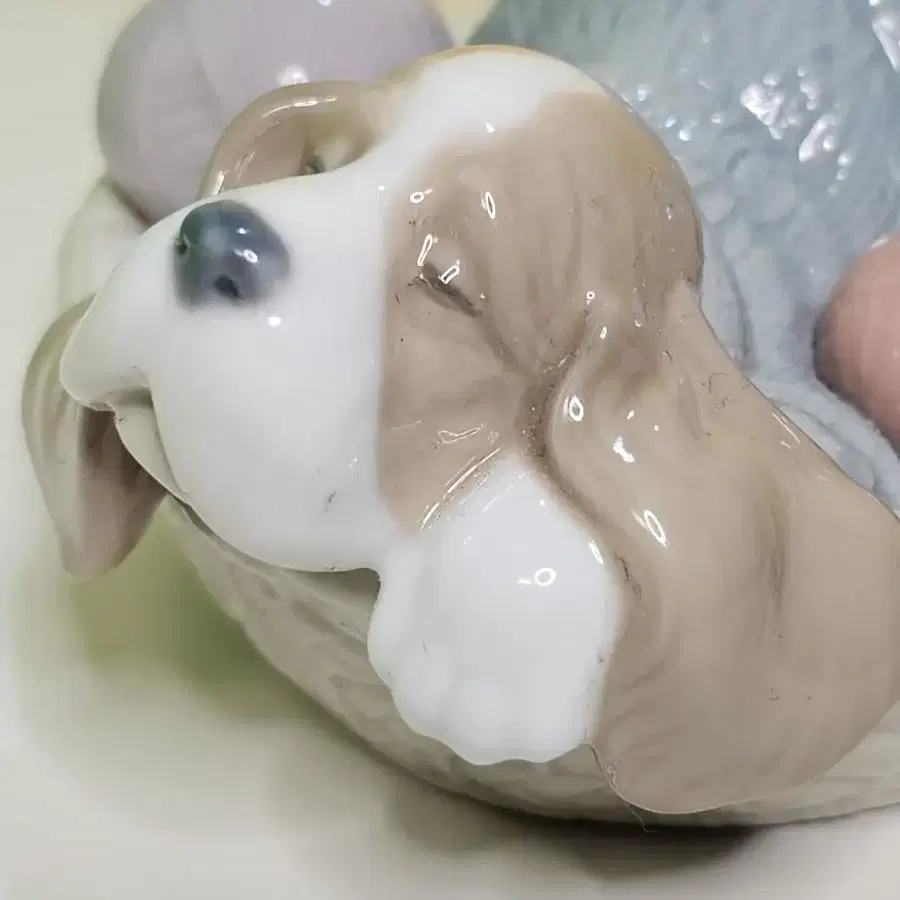 Nao LLADRO 1406  Dog  in basket 나오 야드로