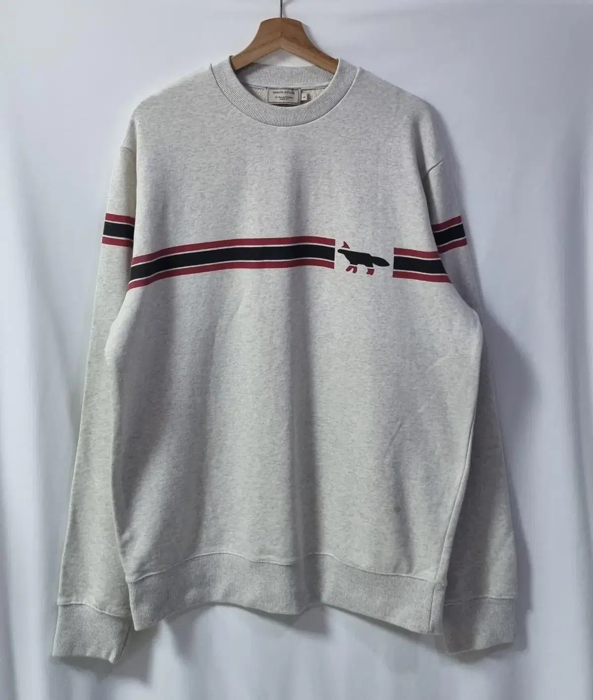 L(100) Maison Kitsune Ivory Sweatshirt Genuine