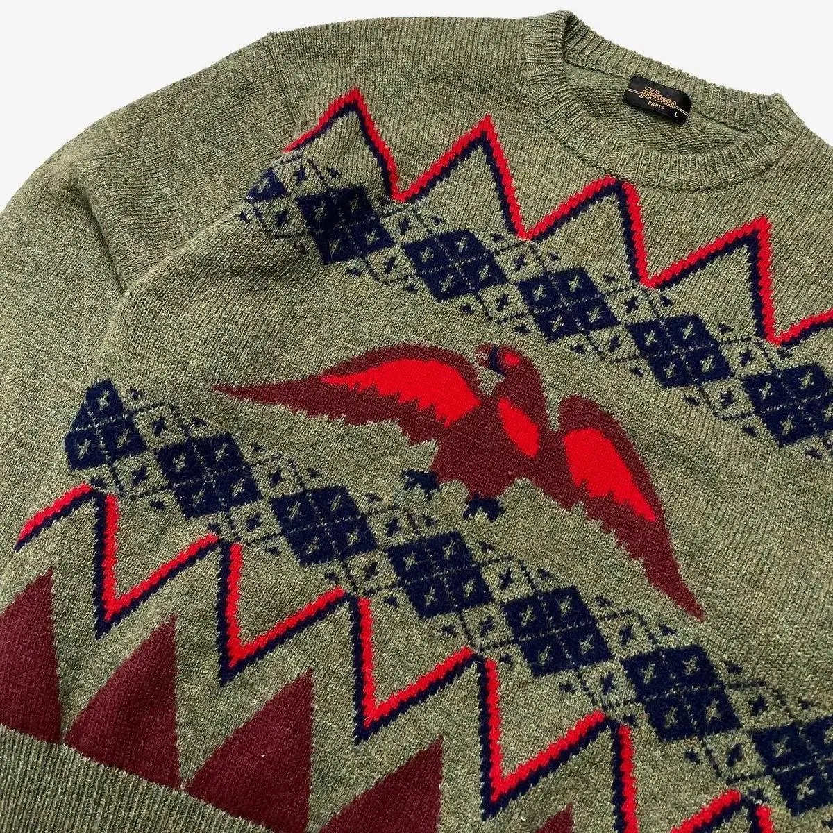 1990's native american bird pattern knit