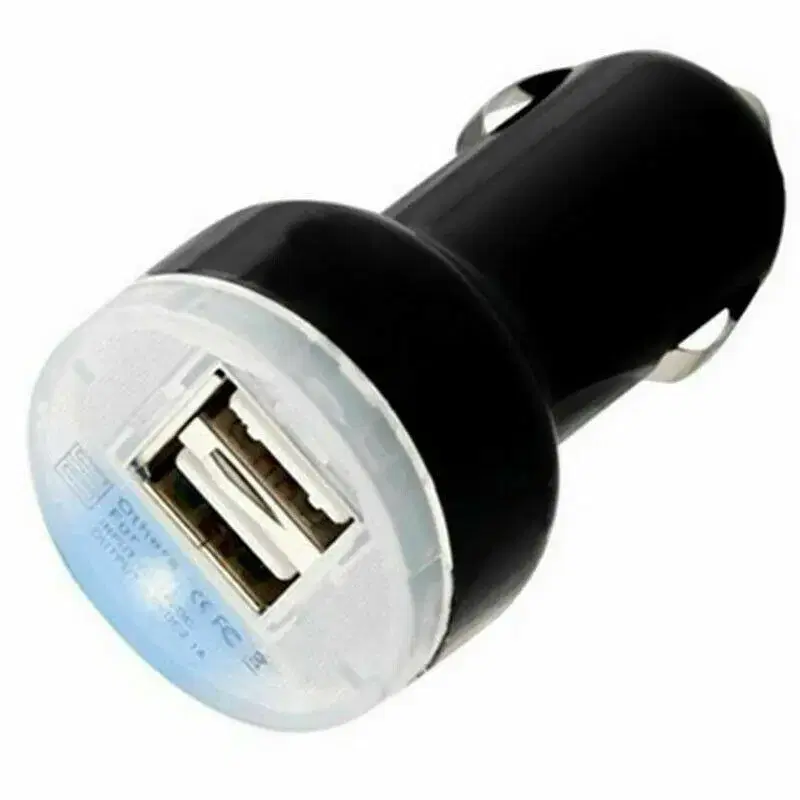 NEW 흰색 차량용 시거잭 LED 조명 듀얼 소캣 USB 충전기 초고속