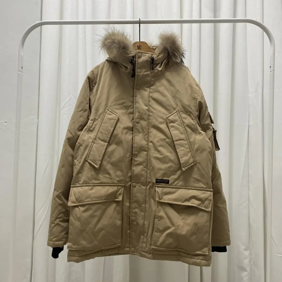 [M] Covernat 16A/W Duck Down Wolverine Parka Beige