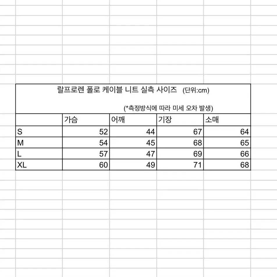 정품) 폴로 랄프로렌 남성용 케이블 니트 새상품