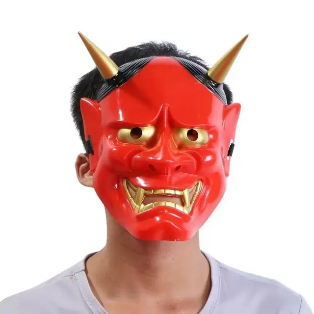 새 빨강 가면 일본 Hannya Noh 촬영 영화 연극 소품 유튜버