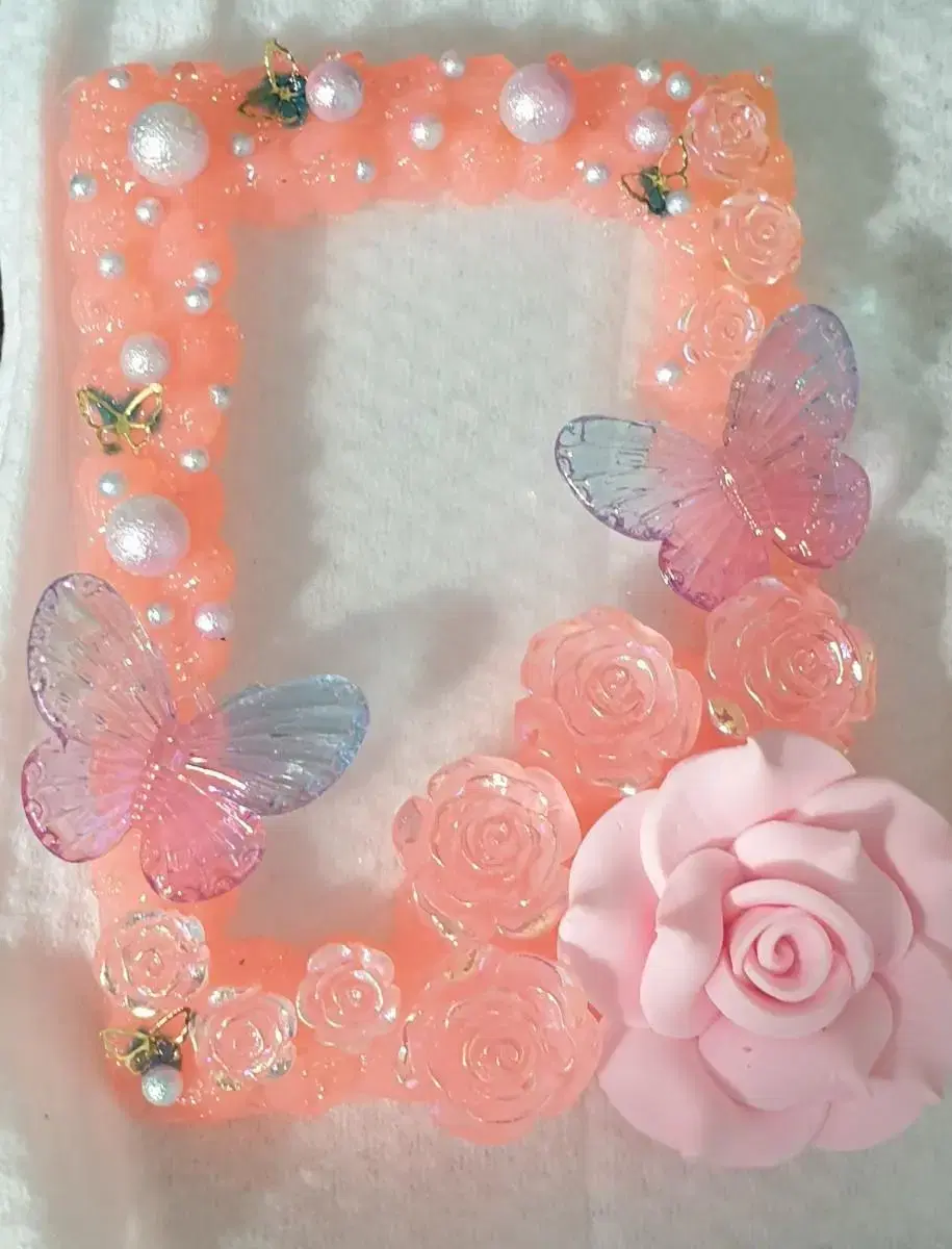 Sale) Decoden Topku Rose Butterfly Pink Coral